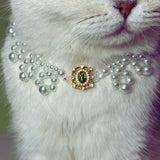 Aurora Gem - Pearl Cat Necklace with Gemstones