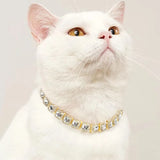 Bling Rhinestone Cat Collar Luxury Diamond Small Cats Chain Collars Shining