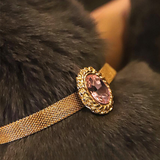 Moonlit Waves - Regal Gold & Gemstone Cat Collar