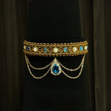 Crystal Cove - Antique Jewel Gemstone Cat Collar Choker