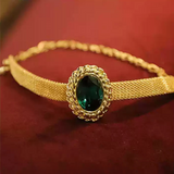 Moonlit Waves - Regal Gold & Gemstone Cat Collar