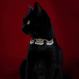 Oriental Jewelry - Velvet Jade Pearl Cat Necklace