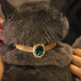 Moonlit Waves - Regal Gold & Gemstone Cat Collar