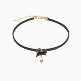 Black Cat Velvet Choker Necklace for Women