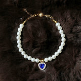 Luxury Pearl Cat Collar Crystal Necklace