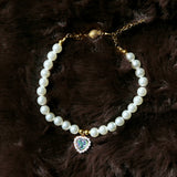 Luxury Pearl Cat Collar Crystal Necklace