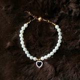 Luxury Pearl Cat Collar Crystal Necklace