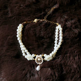 Ocean's Serenity - Cat Pearl Necklace Jewelry Collar Flower Design