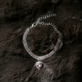 Lunar Wave Charm - Cat Crystal Rhinestone Diamante Collar Necklace for Kitten