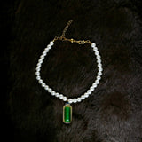 Oceanic Dreamstone - Pearl Jade Cat Necklace